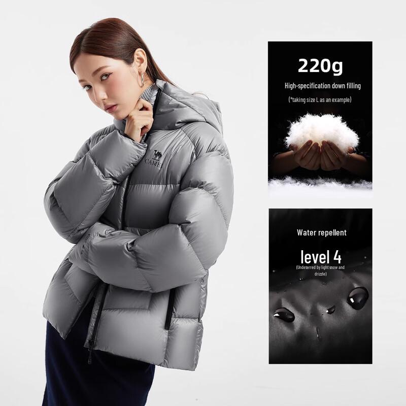 Camel Yushen Unisex Hooded Goose Down Puffer Jacket