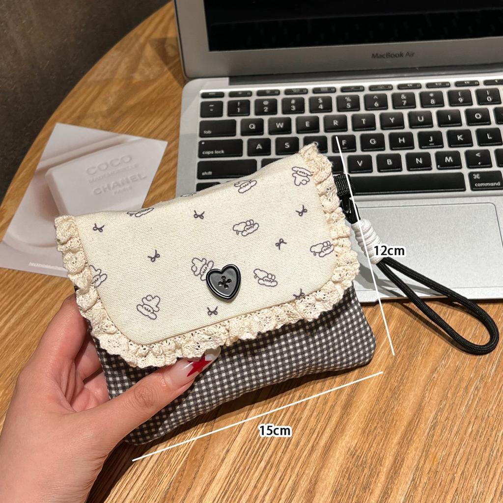 Portable Sanitary Napkin Storage Bag for Women Cute Cartoon Large Capacity Period Pouch