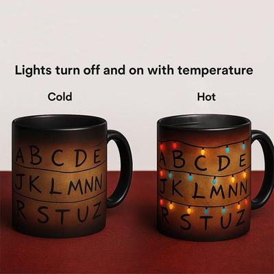 Stranger Xmas Lights 11Oz Thermochromic Mug, Temperature Heat Sensitive S Things Christmas Light Cup, For Coffee & Milk Tea