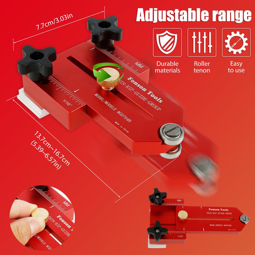 Woodworking Thin Rift Table Saw Jig Aluminum Sheet Cutting Guide Tool Precise Contour Module Board Slice Positioner