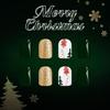 24Pieces Press On Nail Festival Gold Glitters Christmas Design Matte Green Style Easy Application Lightweight ABS Build