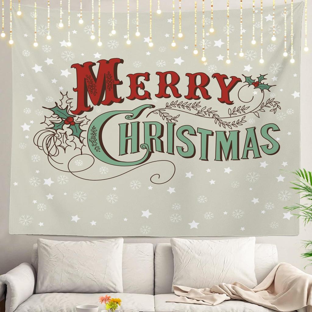 White Snow Wall Tapestry, Grey Wall Hanging Large Tapestry Decoration Polyester Fiber White Hem Around for Dorm Room Bedroom