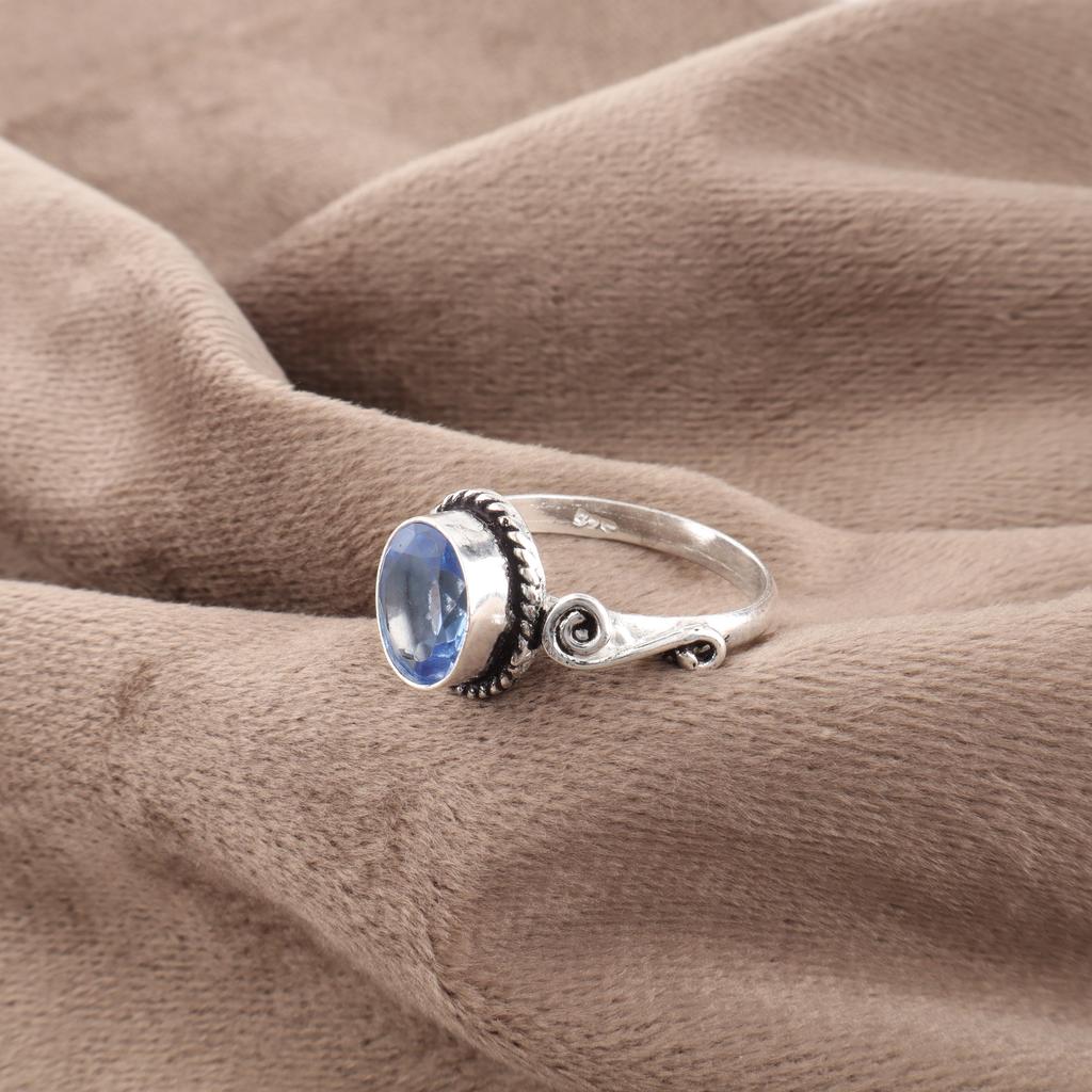 Tanzanite Handmade Gemstone Ring, 925 Solid Sterling Silver Ring Artisans Jewelry, Ring For Engagement Gift
