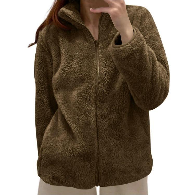 Winter Herfst Fleece Rits Jas Lichtgewicht Bovenkleding Grote Maten Dames