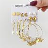 Modyle Vintage Pearl Butterfly Leopard Acrylic Earring Set For Women Girls Heart Earrings Elegant Wedding Party Jewellery