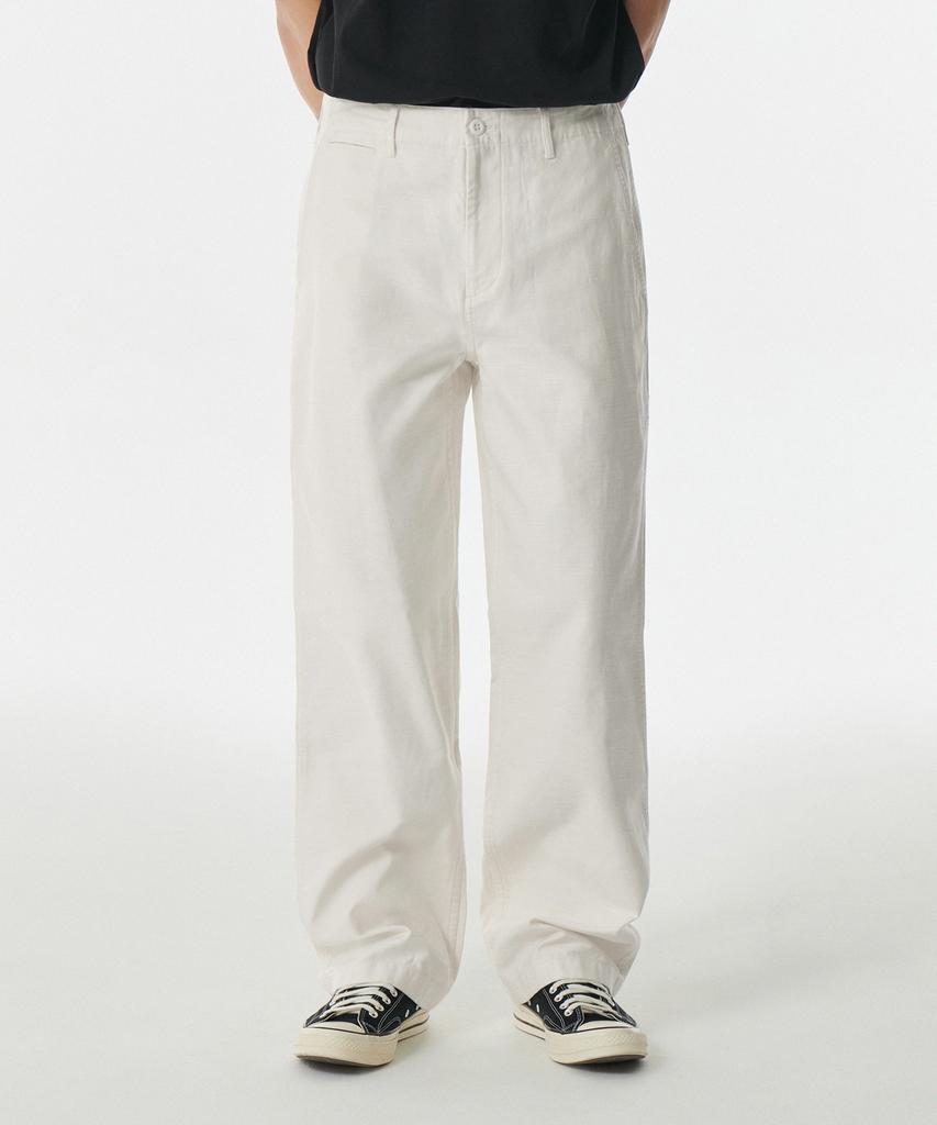 MUSINSA STANDARD Back Satin Officer Pants [Cream]