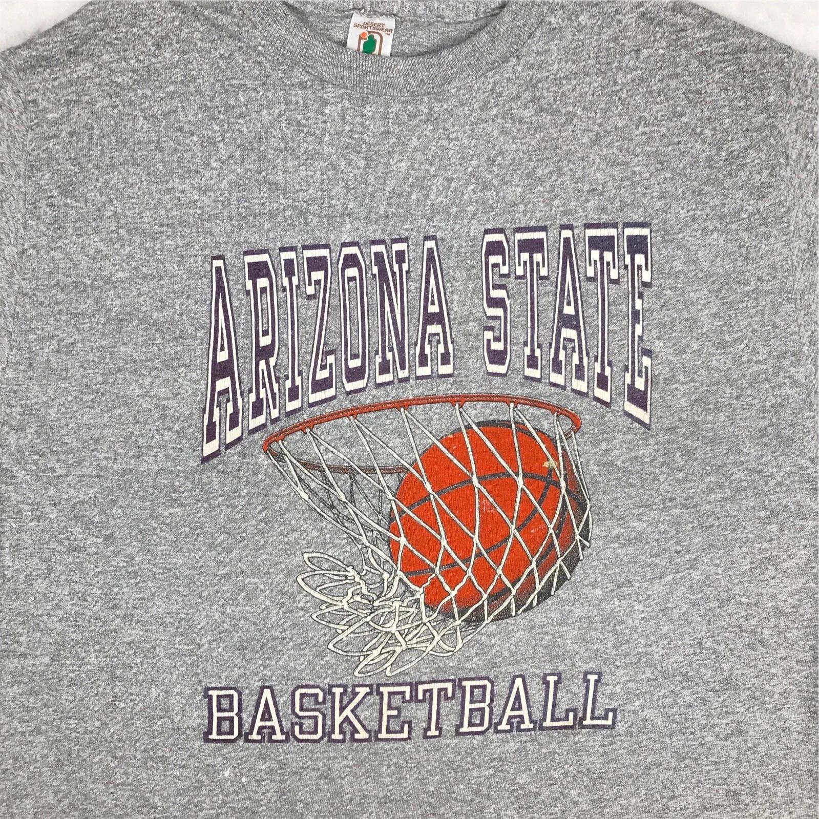 

vintage 80s ARIZONA STATE BASKETBALL single stitch T-Shirt LARGE sun devils XL