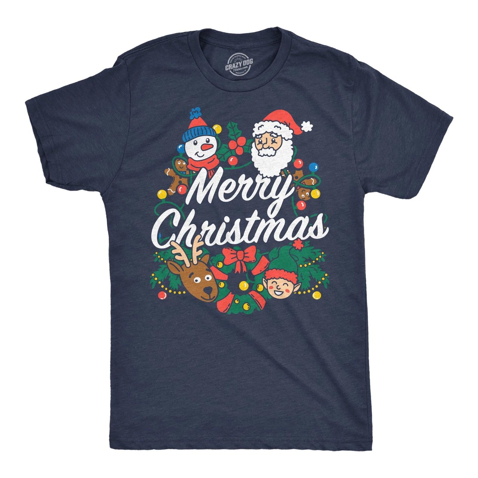 Mens Funny T Shirts Merry Christmas Characters Sarcastic Holiday Graphic Novelty L