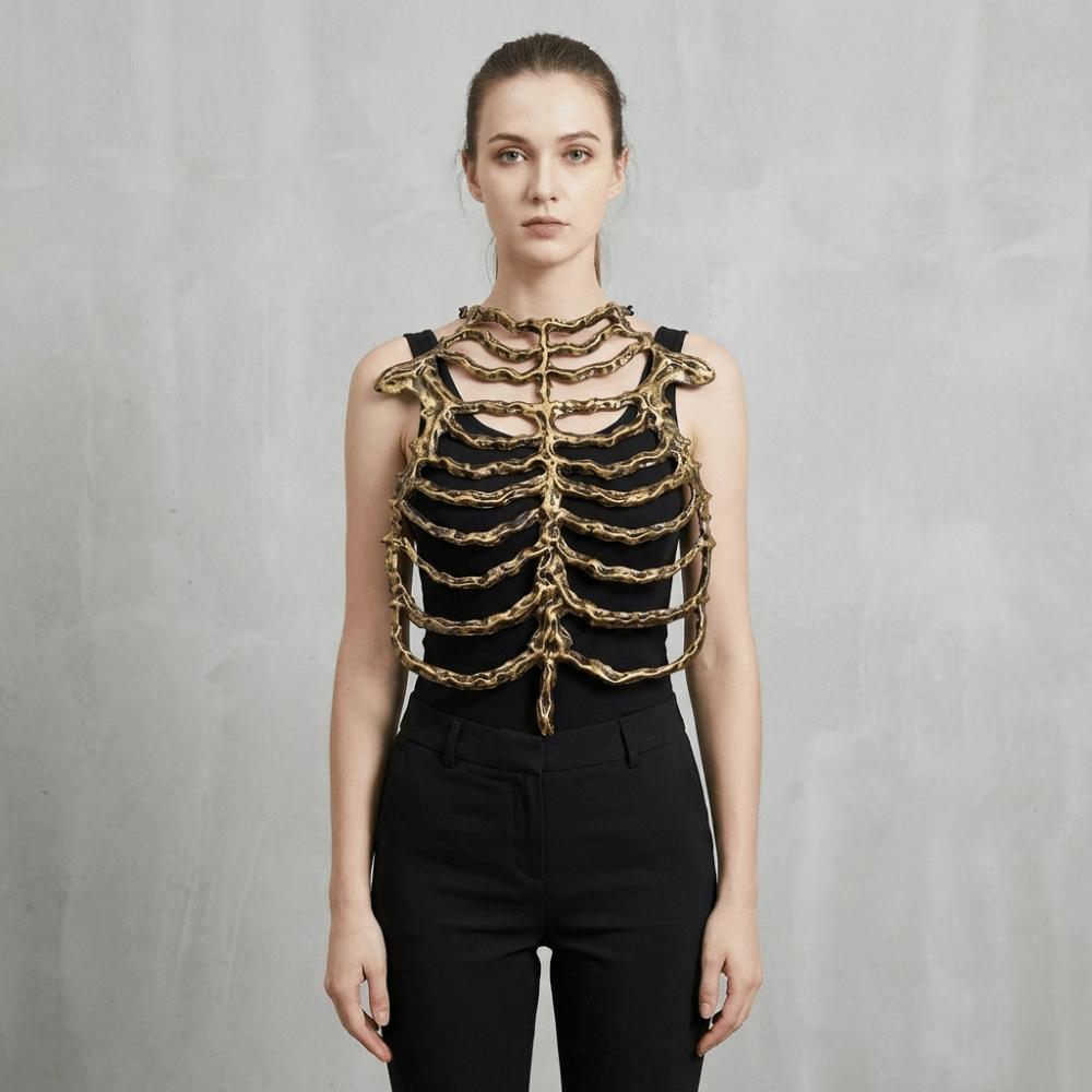 Chain Hollow Skeleton Frame Structure Breastbone Performance Prop Bone Costume Prop  Holiday Dress
