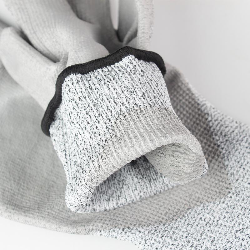 Cut Resistant Work Gloves, PU Coated Palm,Level 5 Safety Anti-Cut Gloves High-strength Industry Kitchen Gardening Anti-Scratch multi-Purpose