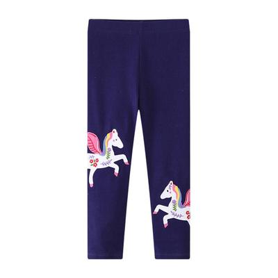 Leggings Primaverili 2026 per Bambine - Pantaloni Lunghi Ricamati con Unicorno