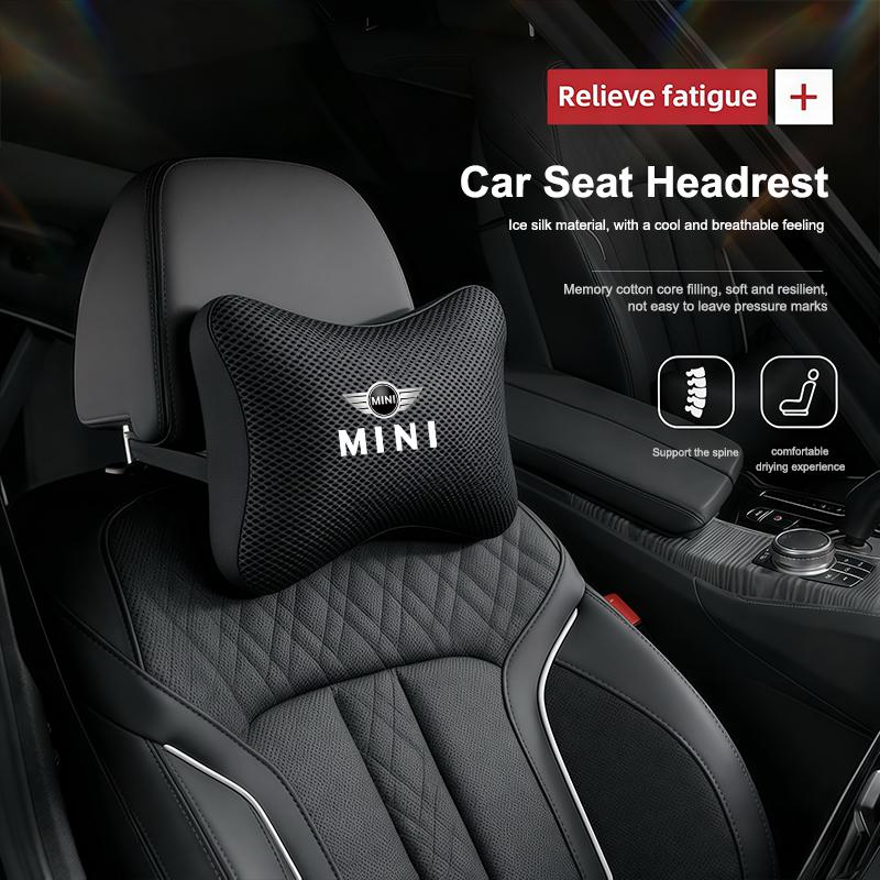 Car Seat Headrest Memory Cotton Core Neck Support Soft Pillow For Mini Cooper JCW Works R56 R50 F54 F55 F56 F57 F60 R52 R53 R55
