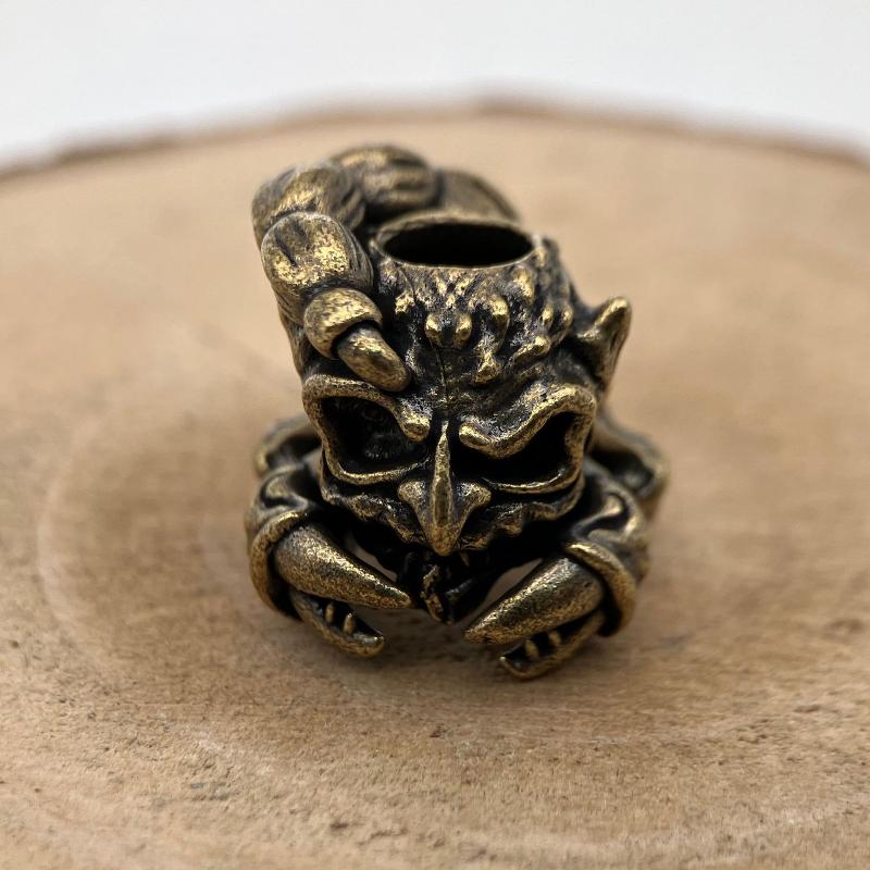 Scorpion Skull Brass Knife Bead Edc Outdoor Diy Paracord Handmade Woven Lanyard Pendant Umbrella Rope Bracelet Charm Accessories