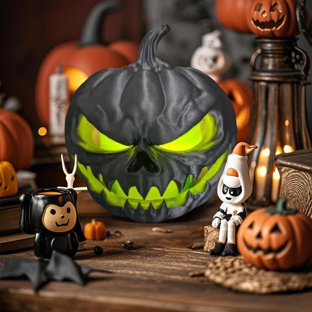Halloween Pumpkin , Non-Deformable Glowing Pumpkin Ornaments, Scary Pumpkin Heads