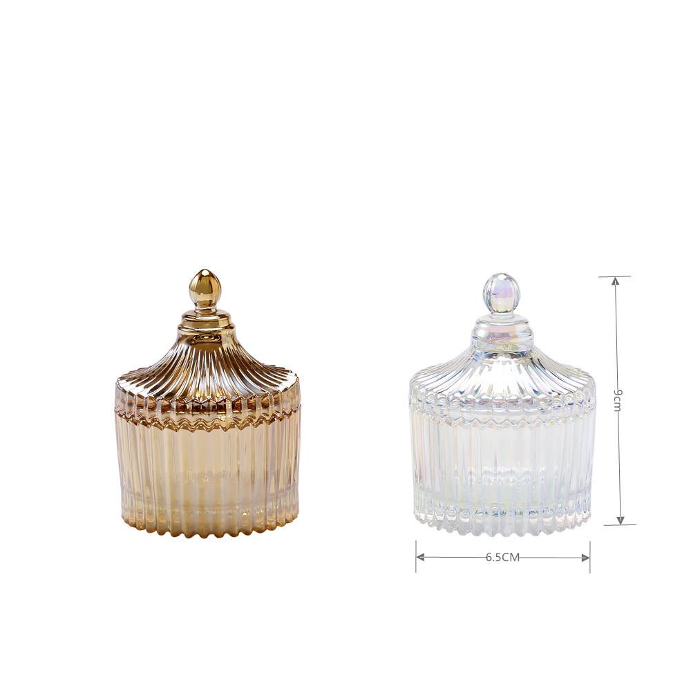 

Европейская стеклянная шкатулка для хранения украшений и часов с пепельницей и держателем ватных дисков Colorful