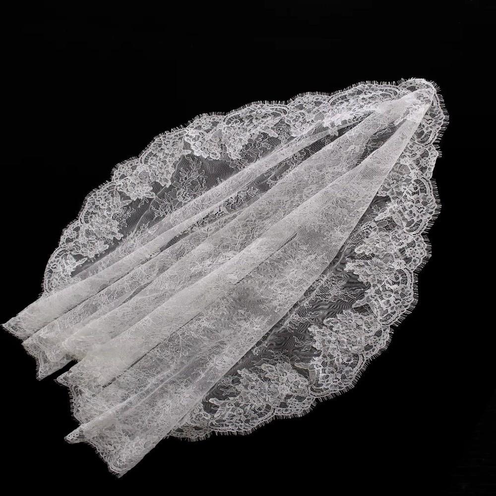 Pearl Embellished Bridal Veil for Women 1 Tier Bridal Headpiece Fashion Lace Veil Bridal Accessory