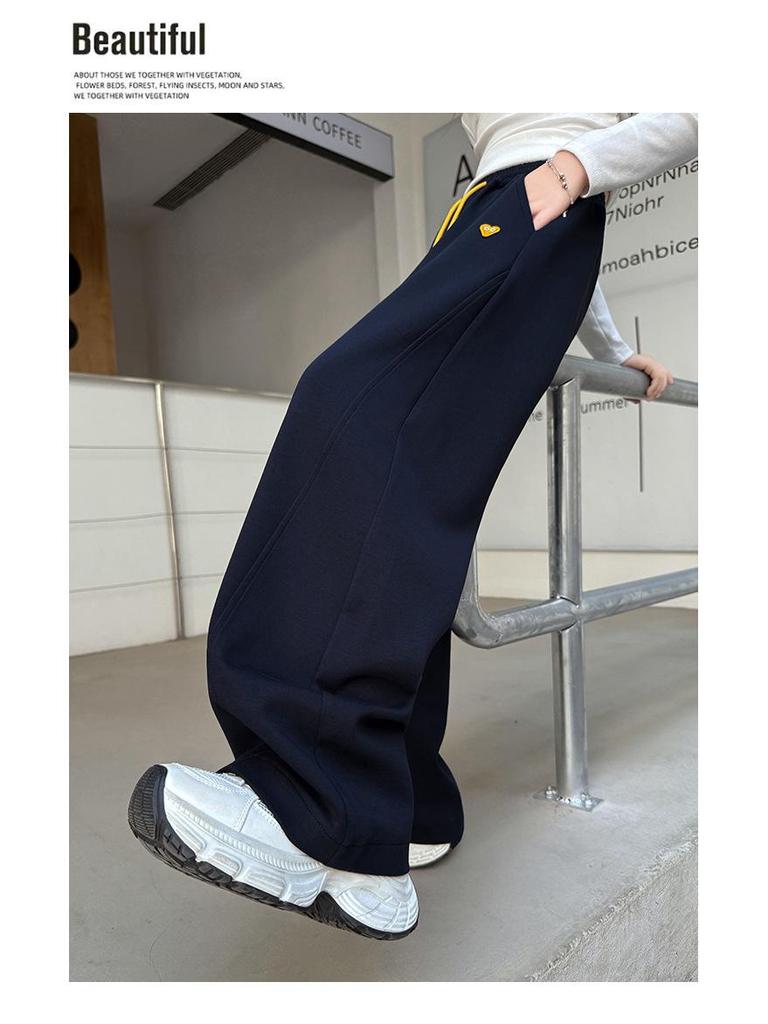 2025 Spring/Autumn Girls' Sports Sweatpants for Middle School Students - Casual Scimitar Pants