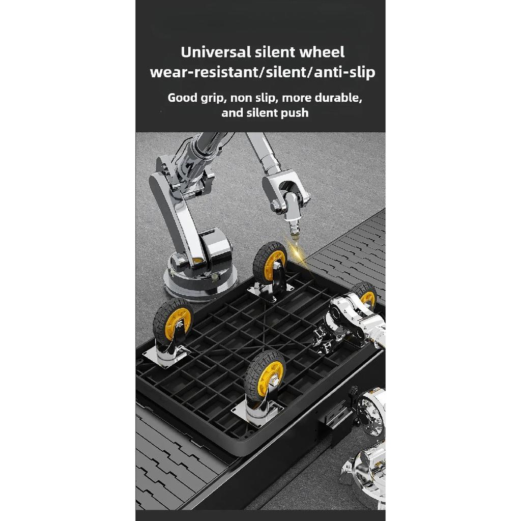 Fence flatbed cart folding silent trolley household pull trolley handling four-wheeled small trailer small pull truck