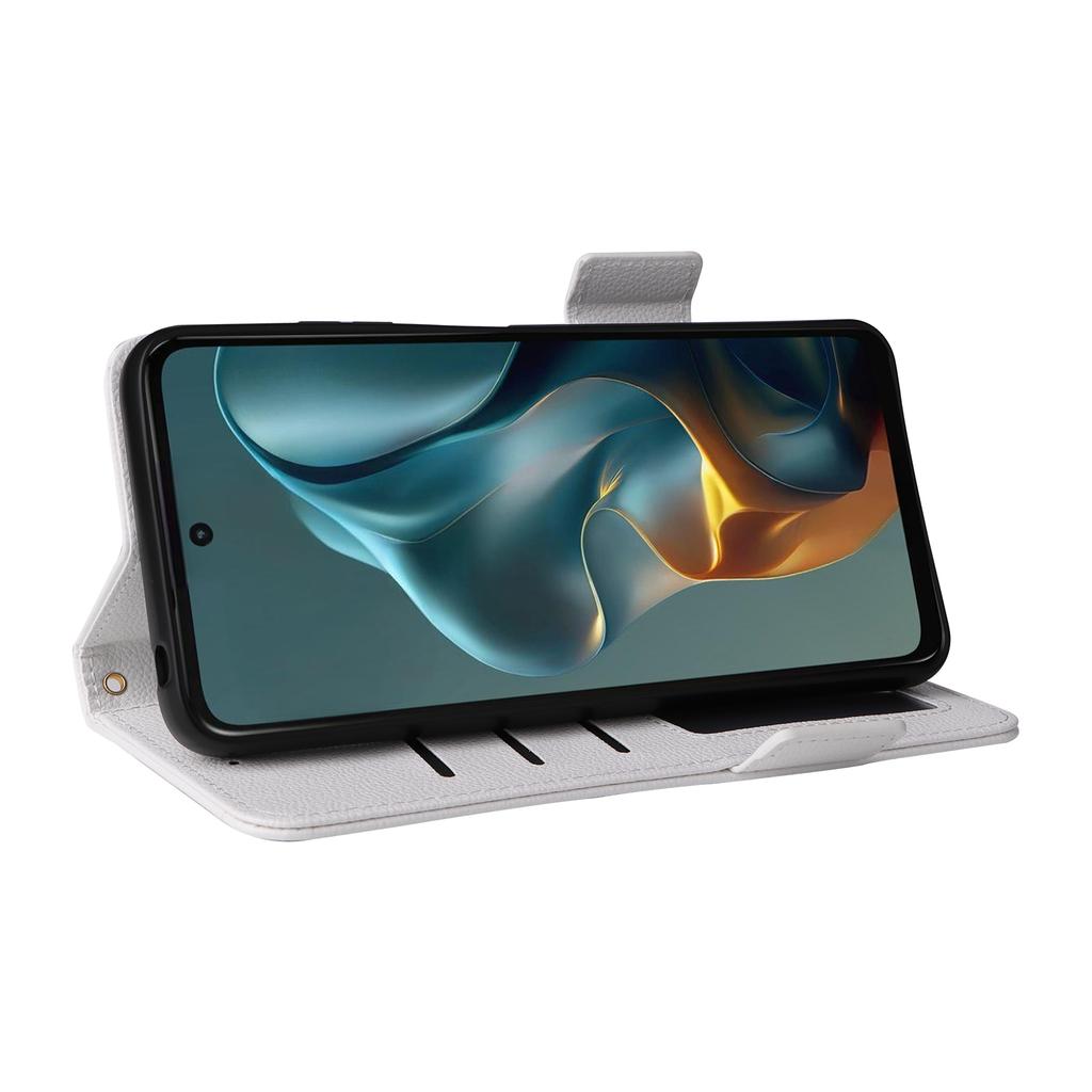 For Motorola Moto G05 4G/E15 4G Case with Wrist Strap Litchi Texture PU Leather Wallet Phone Cover