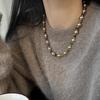 Autumn-Winter Myllard Tiger's Eye Mocha Gold Brown Pearl Necklace – Luxury Sweater Chain for Women