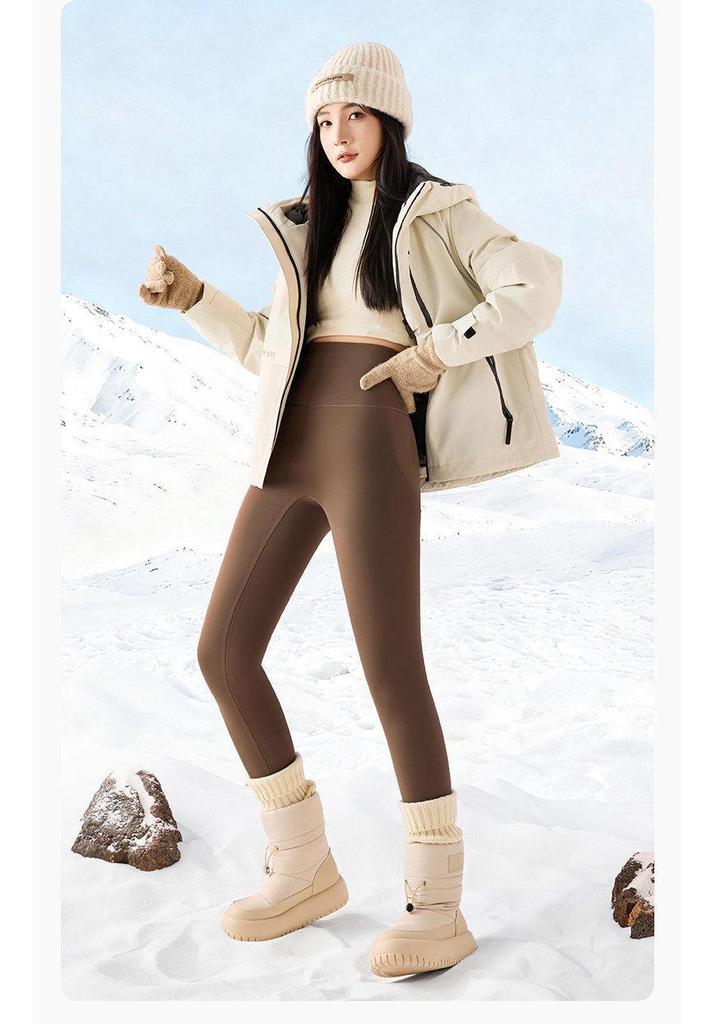 Women's Thickened Yoga Shark Pants - Winter 2025 Hip-Lifting Coffee Color Outerwear