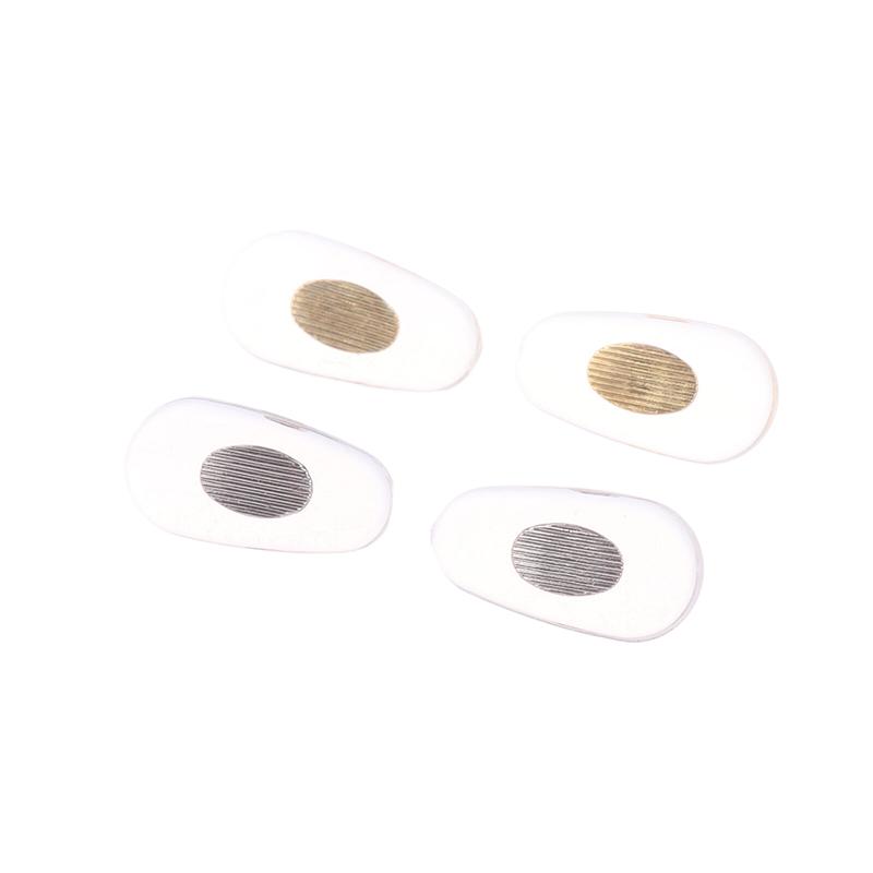10Pairs Gold Silver Transparent Silicone Screw On Nose Pads Metal Core Brace For Glasses Support Eyewear Accessories