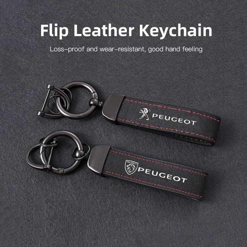 Car Tire Wheel Valve Caps Cover Suede Car Key Chain Ring Keychain for Peugeot 3008 5008 208 308 508 2008 408X 108