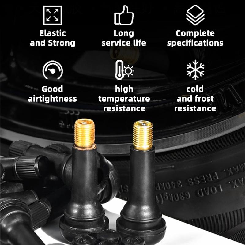 YONGRUN 4/10/50/100PCS Valve Stem TR413/TR414 Automotive Vacuum Tire Rubber Valve Stem With Dust Cover Snap On Valve Car Parts