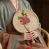 Embroidered Hand-Cranked Fan Traditional Cattail Fan Creative Manual Fan Summer