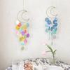 Hanging Shell Moon Wind Chimes Natural Shell Circle Shell Dream Catchers With Crisp Ringtones Home Decoration Shell Pendant