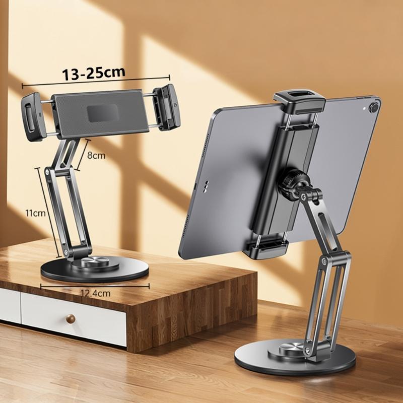 Adjustable Tablet Stand with 360 Degree Rotatable Base Foldable Tablet Holder for Mobile Phone Desk Ergonomic Notebook