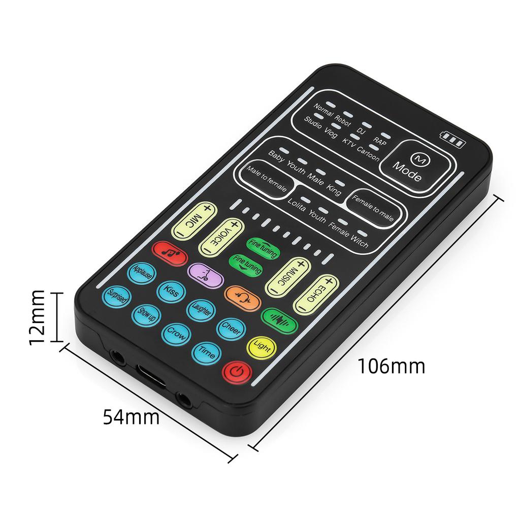 I9 Voice Changer Mini Multiple Audio Effect Bluetooth-Compatible Live Sound Cards Portable Live Voice Sound Card I9 Equipment