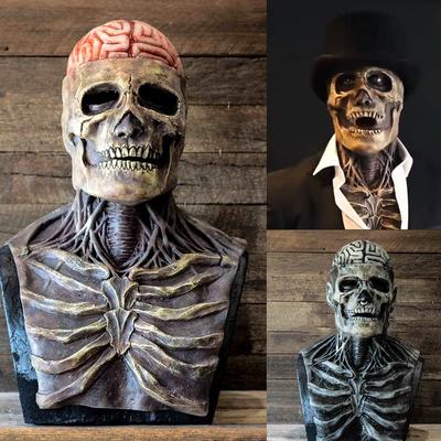 Halloween Horror Mask Headgear Movable Mouth Skull Headgear Fright Skull Mask