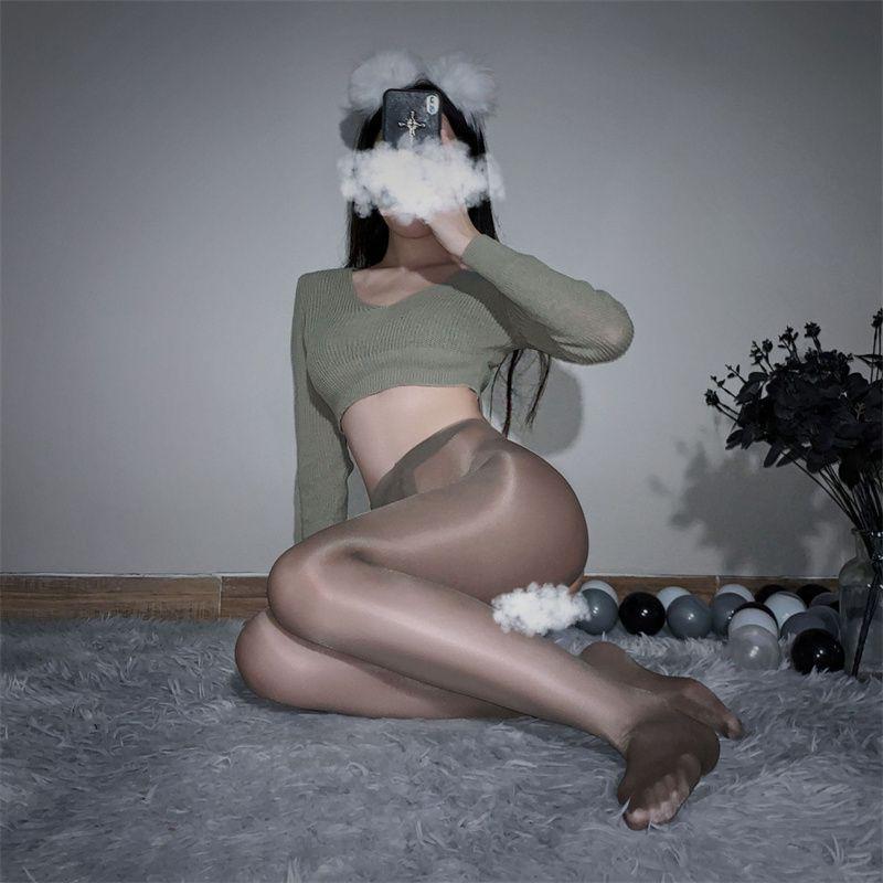 Riebus arklių aliejus liekninantis juodas pėdkelnes - blizgus Aurora šilkas gražioms kojoms