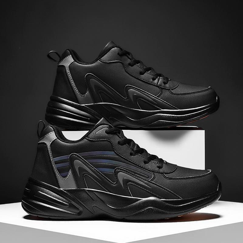 Sports and leisure shoes, men's shoes, marathon oversized air cushioned shoes, fly woven all season rubber, wear-resistant, anti