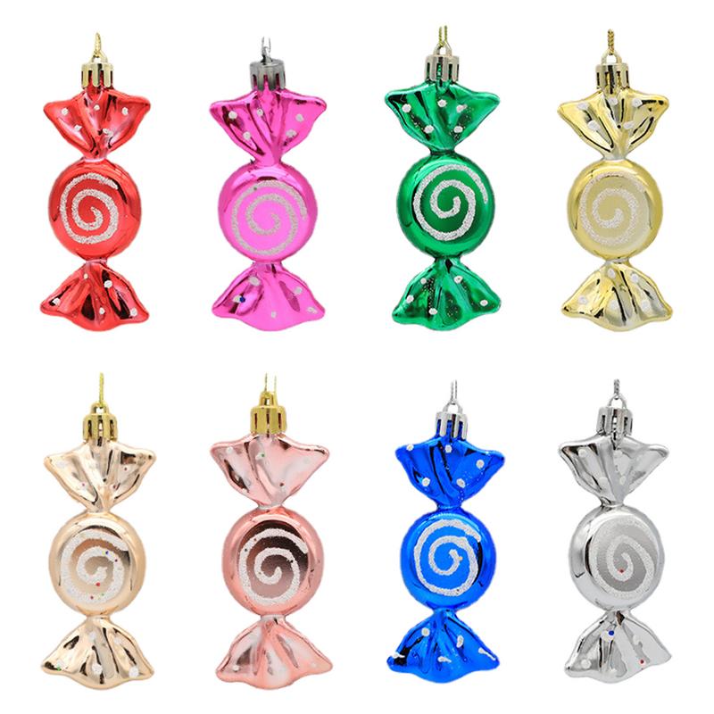 6pcs Christmas Candy Pendant Xmas Tree Hanging Ornaments Christmas Decorations For Home 2025 Navidad Noel New Year Kids Gift