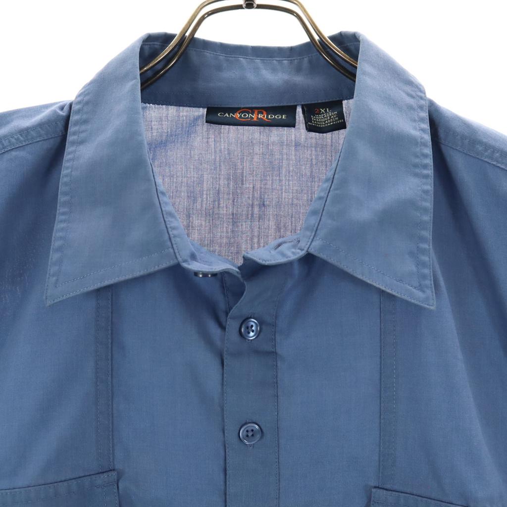 CANYON RIDGE Old Five-quarter sleeve shirt 2XL Blue Pullover Big Size Men's Used