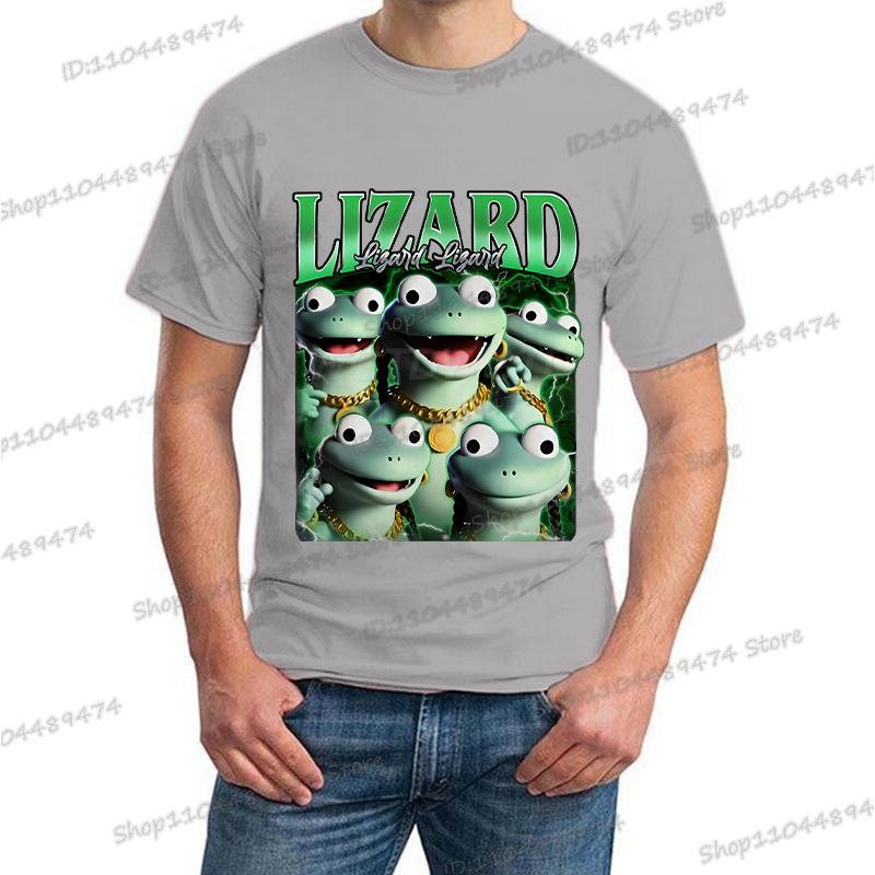 2025 Lizard Lizard Lizard Meme T Shirt Men Women Hippie Vintage Short Sleeve Tees Y2K Funny Design Casual Unisex Tshirts