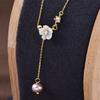 Chic 2022 New Fashionable Pearl Shell Flower Necklace With Zirconia Accents For Women