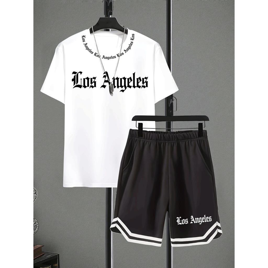 Summer Best-selling Children's Short Sleeved Shorts Set with Letter Patterns Printed On Them