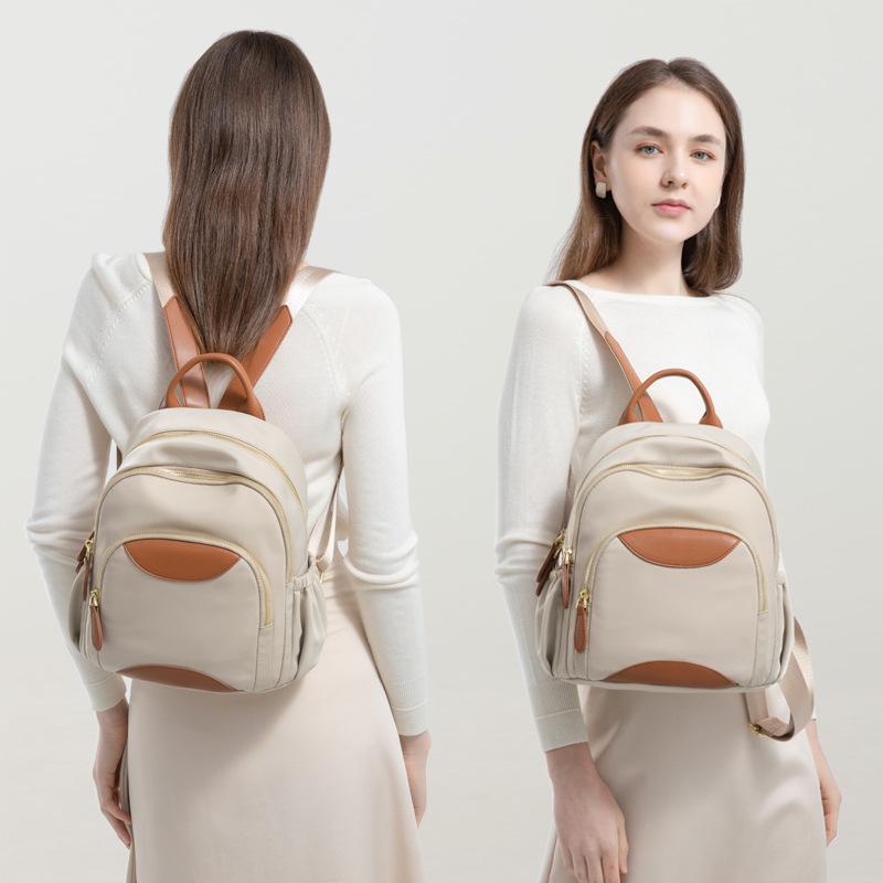 2026 New Oxford Fabric Backpack for Women, Simple Large Capacity Casual Daypack, Commuter Korean Style Contrast Color