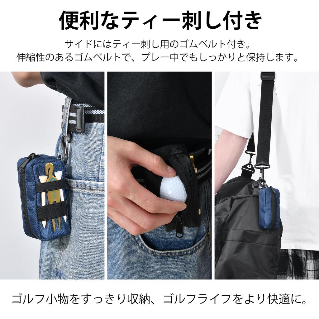 Golf Ball Box Ball Bag with Carabiner Easy To Put Hard To Fall Perfect for Lightweight and Functional Golf Bag Set Made of 1680D Nylon [Gineman] In,