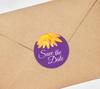 Darling Souvenir 45 Pcs Round Envelope Seal Black Aster Flower Save The Date Stickers DIY-1.6