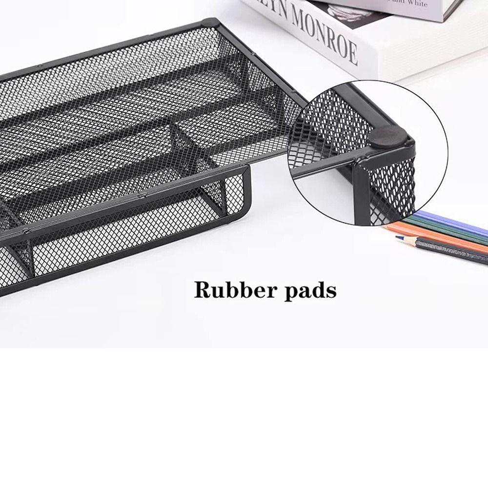 6 Compartments Desk Drawer Organizer Tray Mesh Pen Organizer Storage Box Stationery