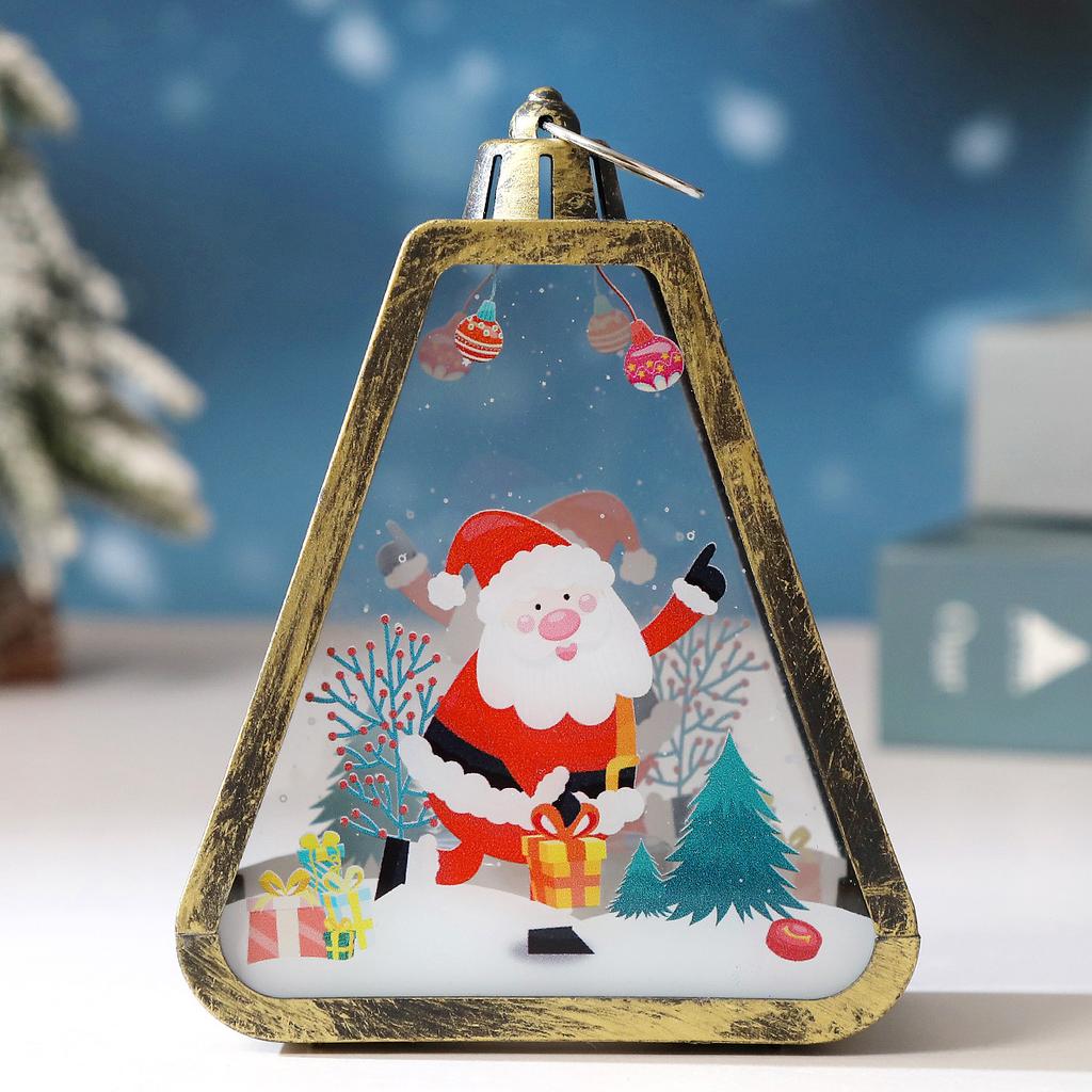 13cm/5.12in Christmas Night Light Plastics Lamp Box Old Man Snowman Sleigh Tree Peripherals Bedroom Desktop Decoration Gift Toys