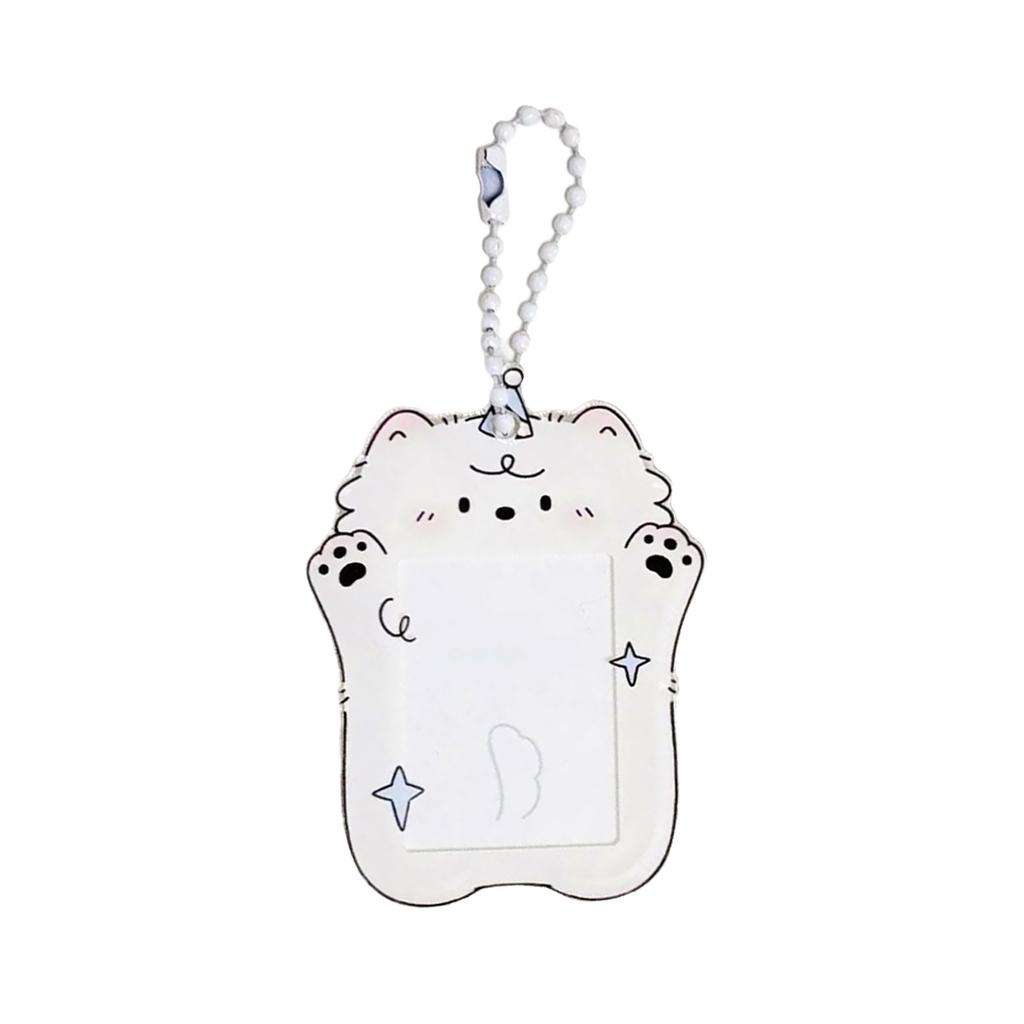 Kpop Photocard Holder Keychain ID Badge Holder with Keychain Student Bus Card Pendant Keychain for School Office Travel