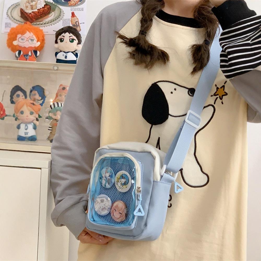 Japanese Girl Ins Transparent Pain Bag, Small Food, Shoulder Messenger Bag, Women's Versatile Casual Mobile Phone Small Bag