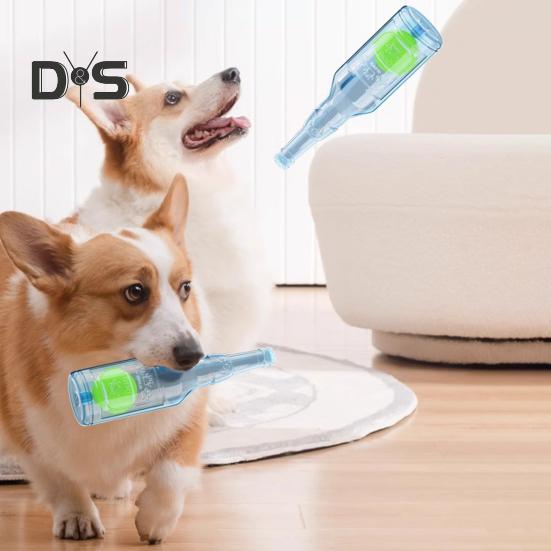 Water Bottle Dog Toy Squeaky Dog Chew Toys for Aggressive Chewers Interactive Plastic Water Bottle with Tennis Ball for Dogs