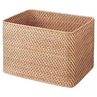 MUJI Stackable Rattan Rectangular Basket, Large (V) Approx. 36cm W X 26cm D X 24cm H 47381313 Basket