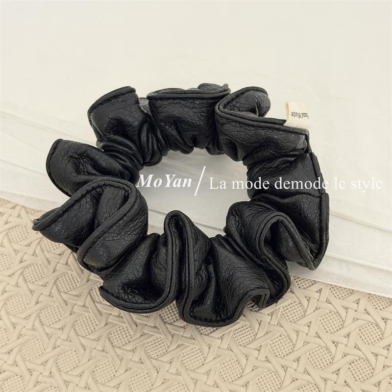 Fashionable Retro Leather Small Intestine Hairband, Flower-shaped Ponytail Hair Tie, Elegant Ponytail Hair String
